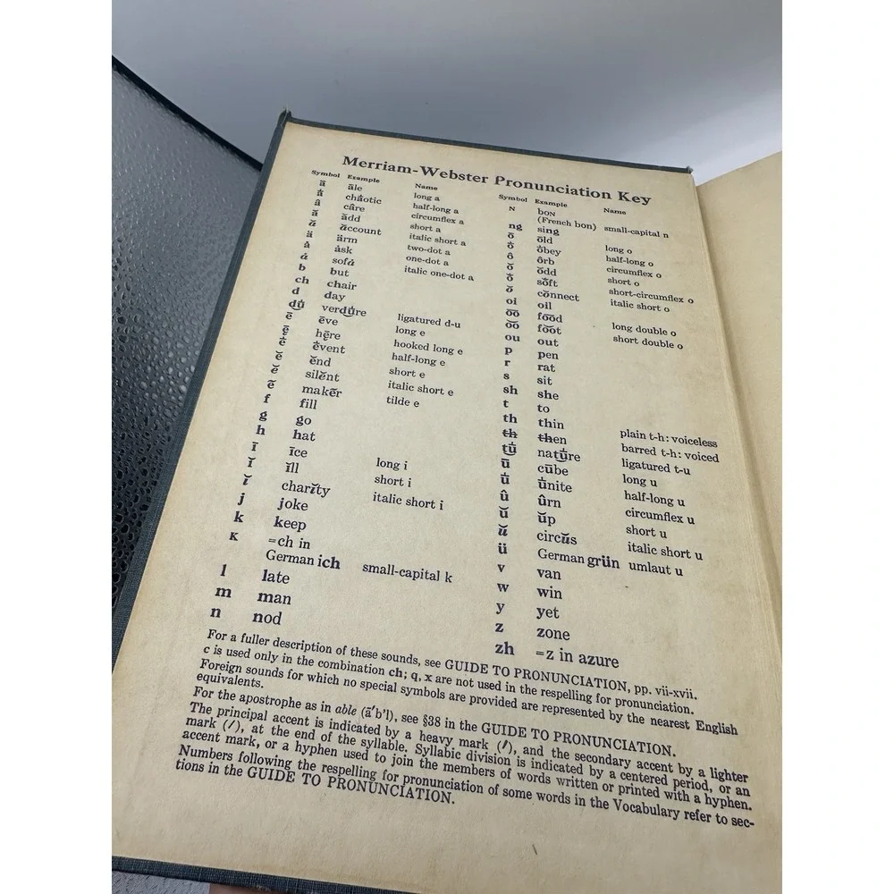Webster's New Collegiate Dictionary 1960‎ 2nd Edition Thin Paper Vintage Book